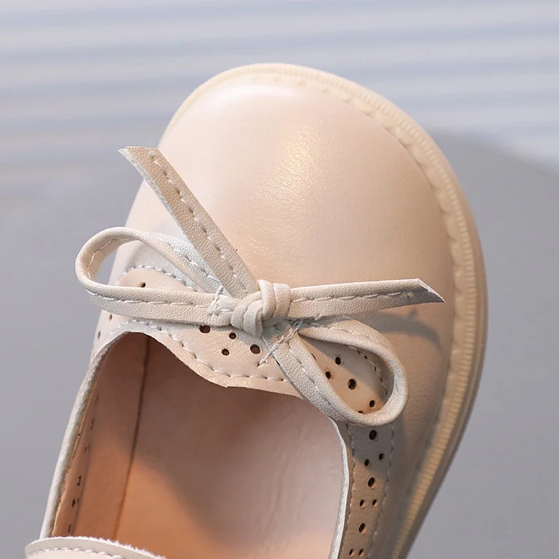 Girls Leather Shoes For Toddler First Walkers Birtiday Children Bow Flats Kids Dancing Princess Shoes Soft Soled Crib Shoes