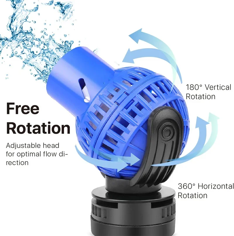 220V 6-26W Aquarium Wave Maker Submersible Circulation Power Pump with Magnet Suction Base Adjustable Flow Rate Marine Fish Tank