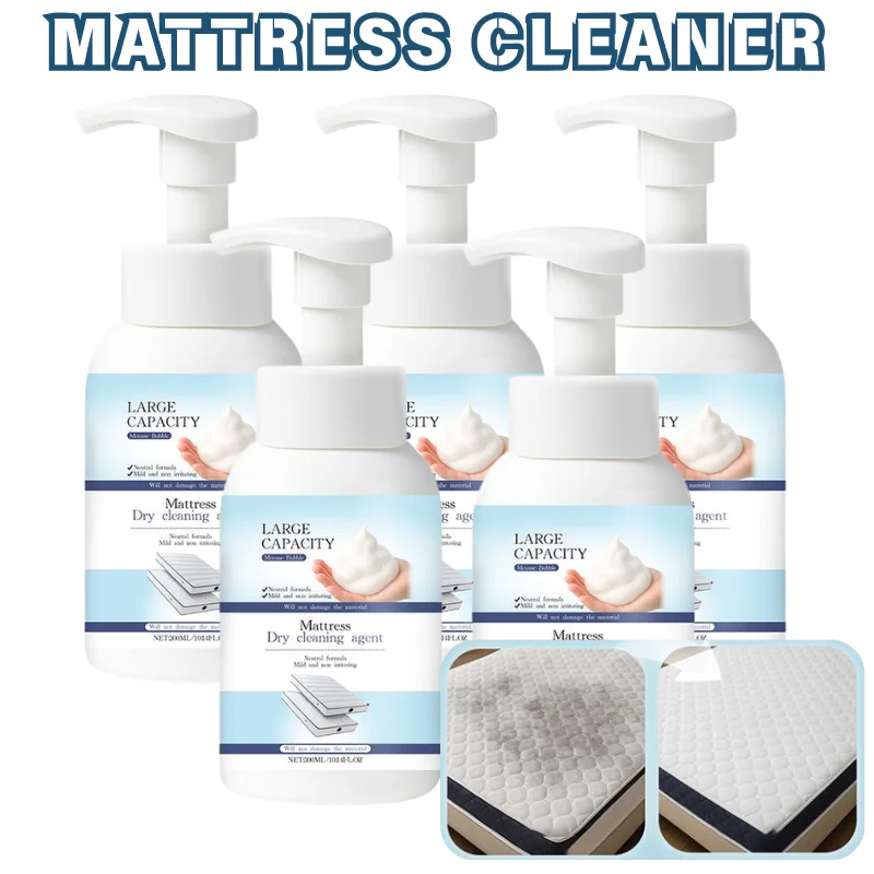 300ml Household Mattress Dry Cleaning Agent Foam Mousse Cleaner Remove Odor Stains For Sofa Carpet Fabric Cushion No Water Wash