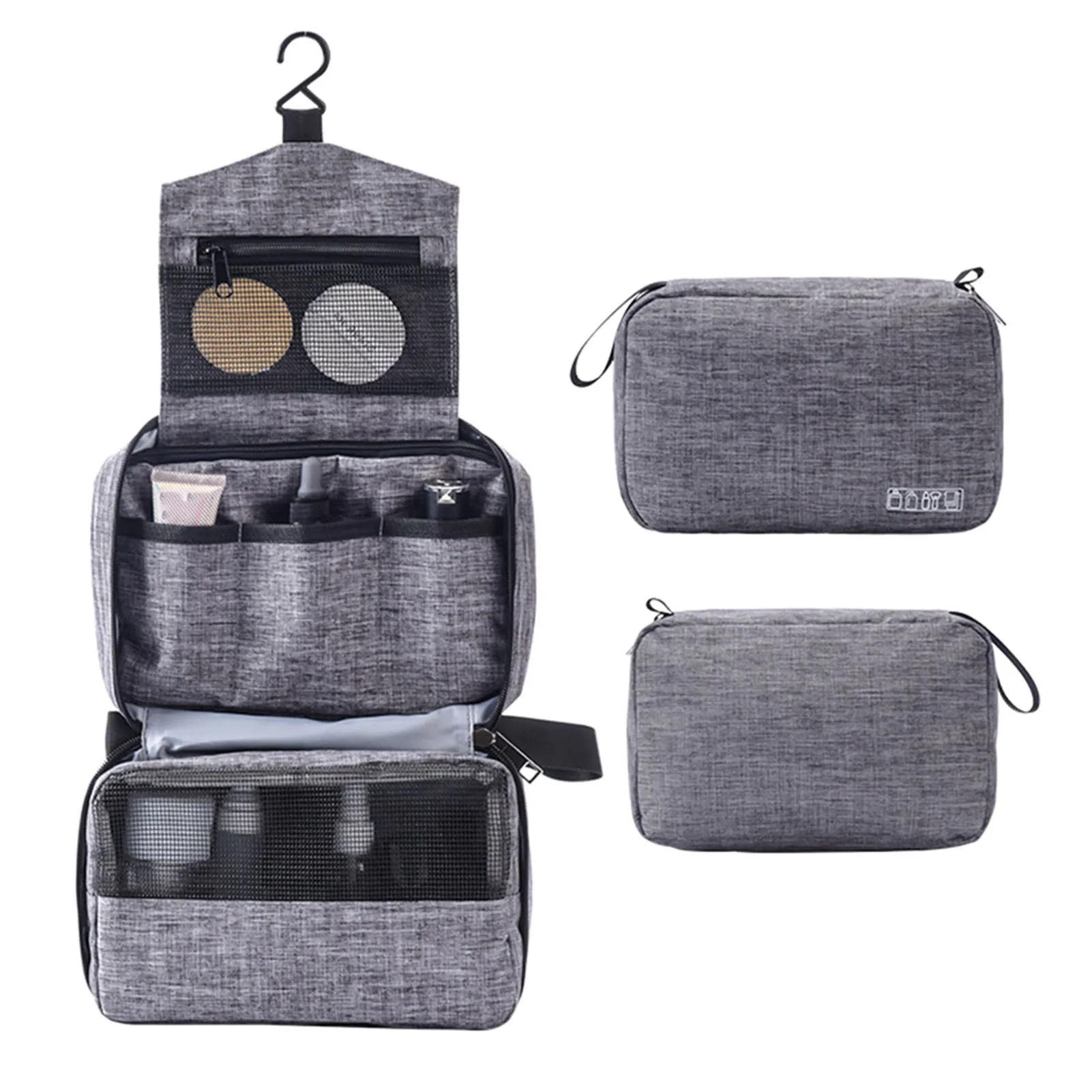 Tragbare Kosmetiktasche mit Aufhängehaken Reisetasche für Toilettenartikel Wasserfeste Kosmetiktasche Reise-Make-up-Organizer