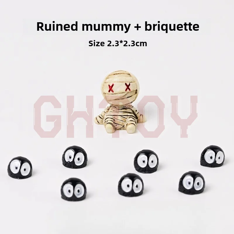

2.3cm/0.9in Mini Halloween Horror Resin Desktop Ornament Ruin mummy briquette elf Landscape Doll Figurine Models Party Ornamente