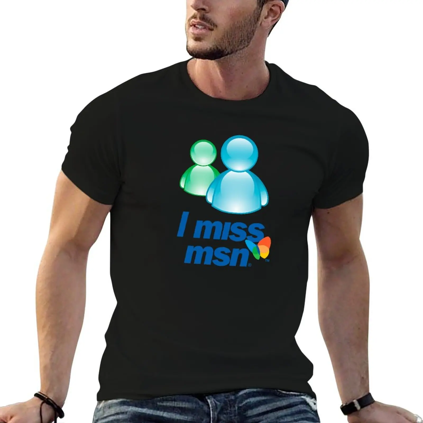 

I miss msn Fitted V-Neck T-Shirt graphic shirts tops sweat customs mens graphic t-shirts