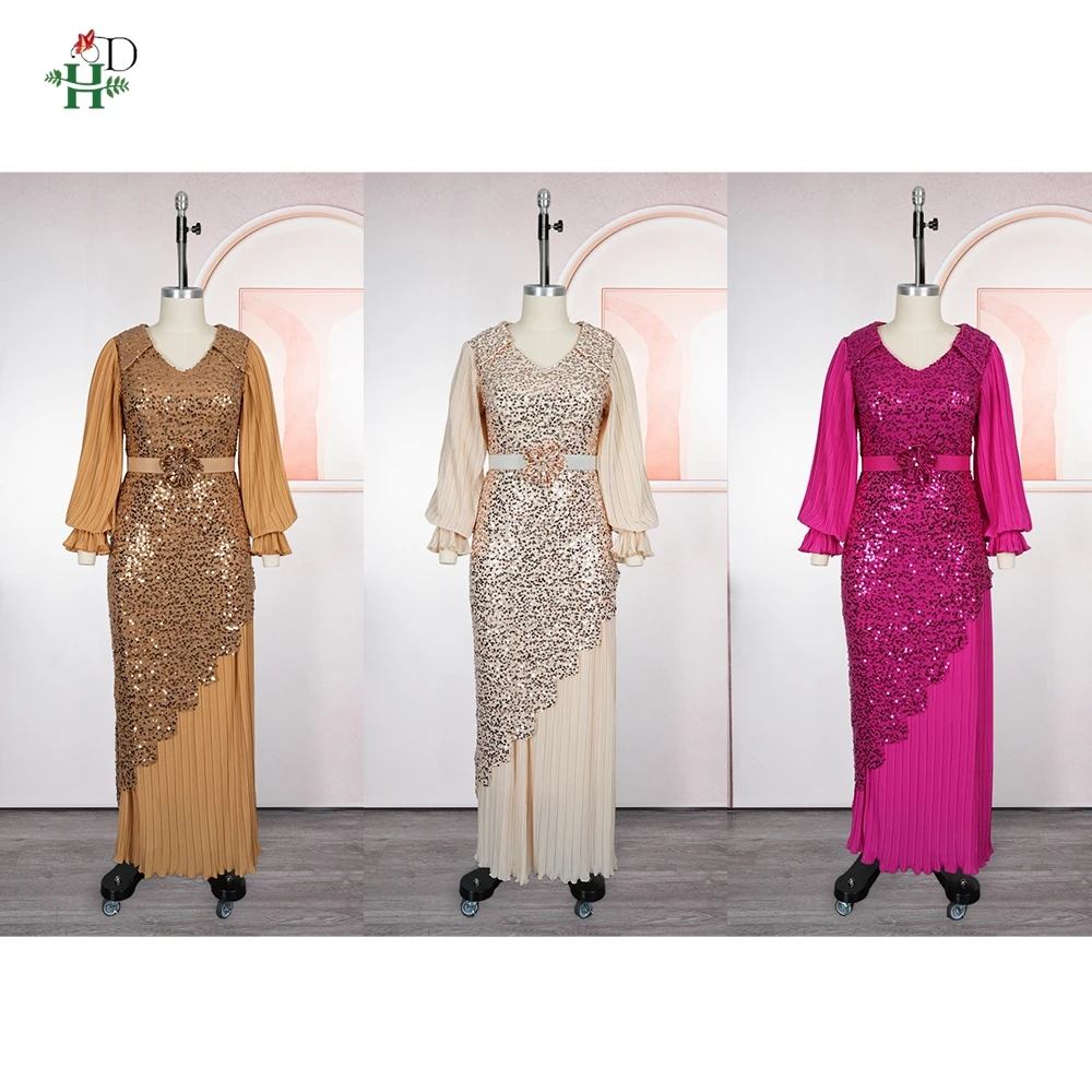 H & D 2026 vestidos de fiesta africanos de moda para mujer Dubai Ankara vestido de noche de boda de talla grande elegante vestido Maxi musulmán turco