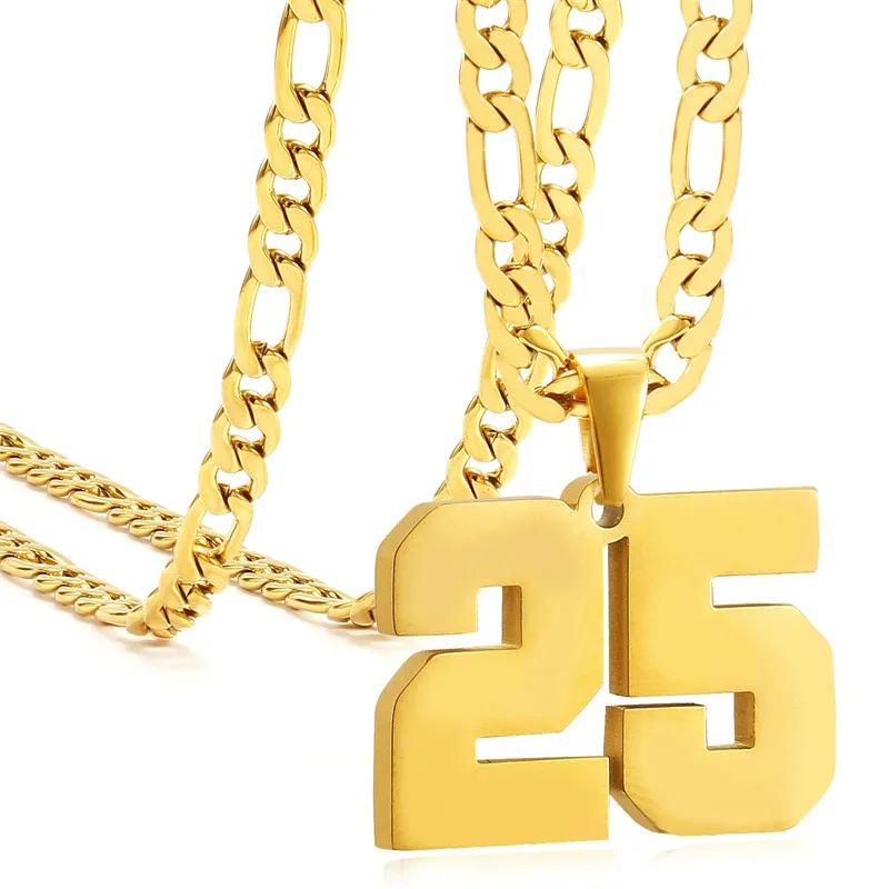 

Custom Jersey Number Necklaces For Youth Athletes Stainless Steel Sport Number Pendant Baseball/Basketball/Football Team Jewelry