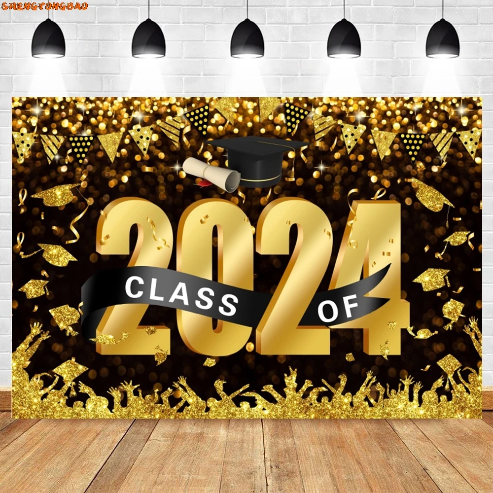 Kindergarten Graduate Party Backdrop Preschool Congrats Grad Graduation Photography Kids Class of 2024 Ceremony Photo Background