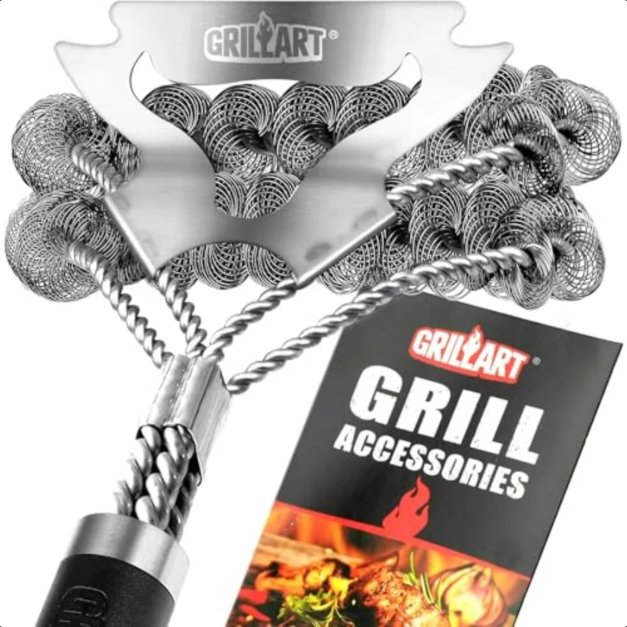 

GRILLART Grill Brush for Outdoor Grill Bristle Free Safe BBQ Grill Cleaner Brush 18 BBQ Brush for Grill Cleaning Kit Stainl Gri