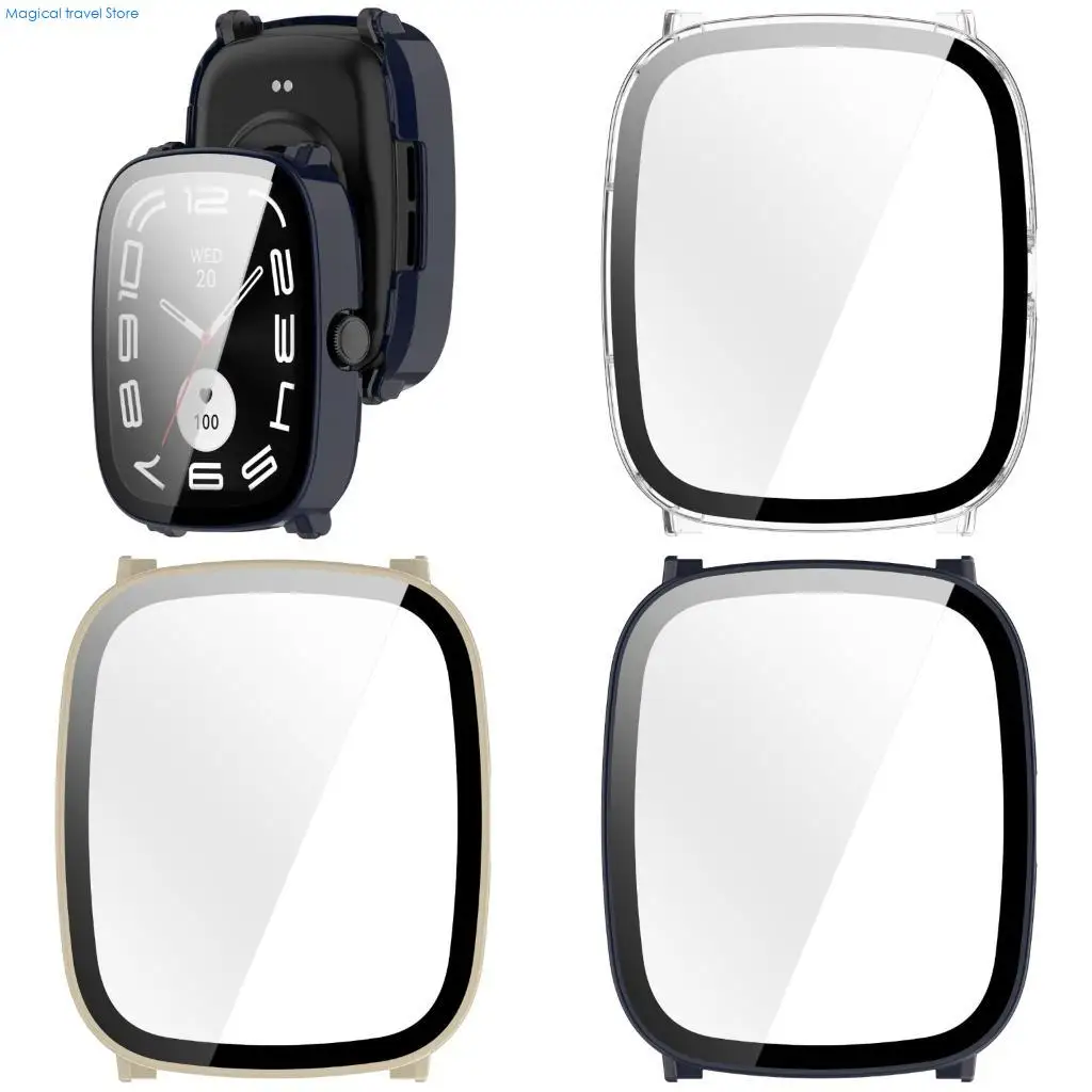 N2UB Antiscratch Housing Full Coverage Screen Protector for RS5 Wearable Device Tempered Glass Antidust Smartwatch Shell