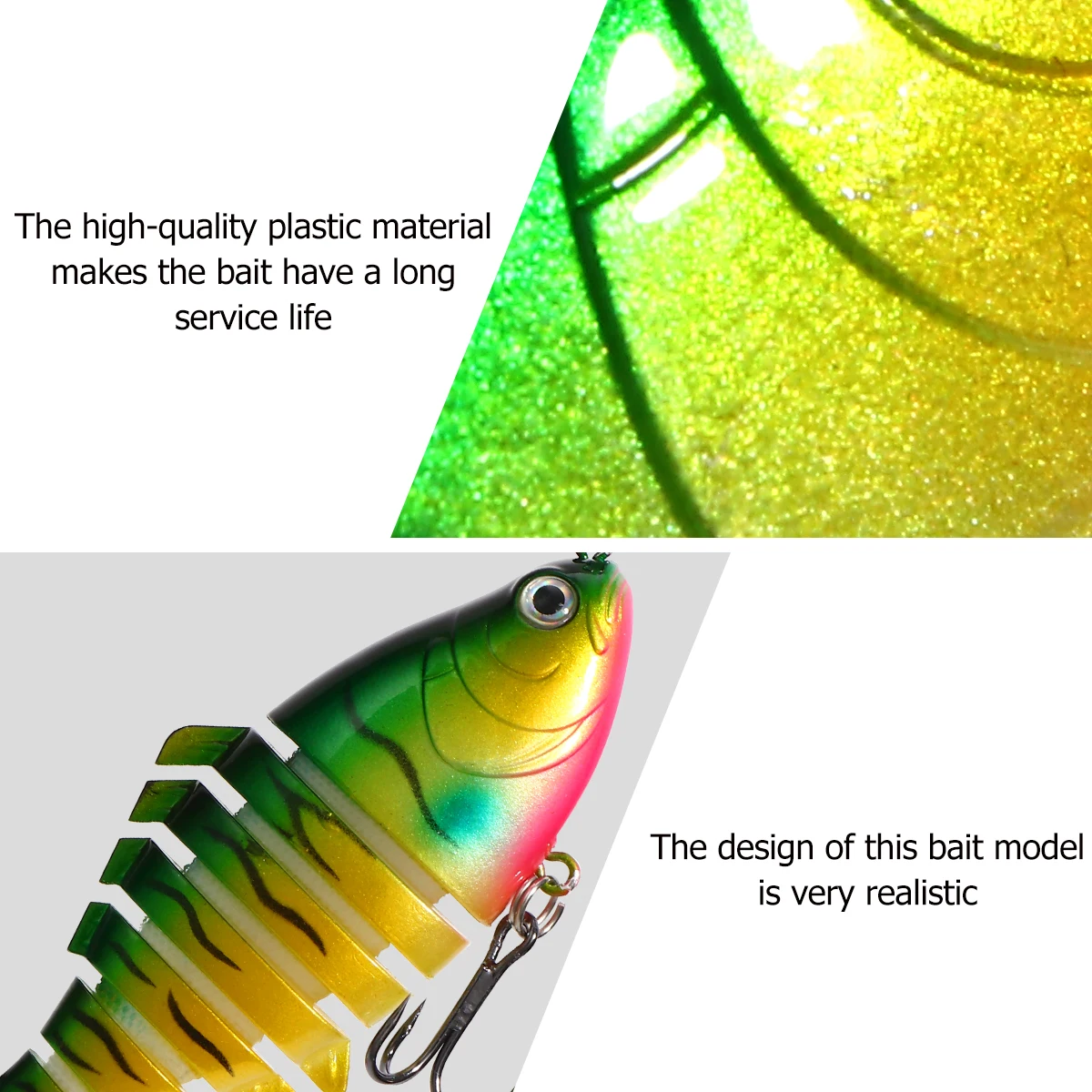 

2Pcs 10cm Plastic Hard Baits Durable Fishing Lures Simulation Multi Jointed Bait Realistic Design Long Life Outdoor Gifts