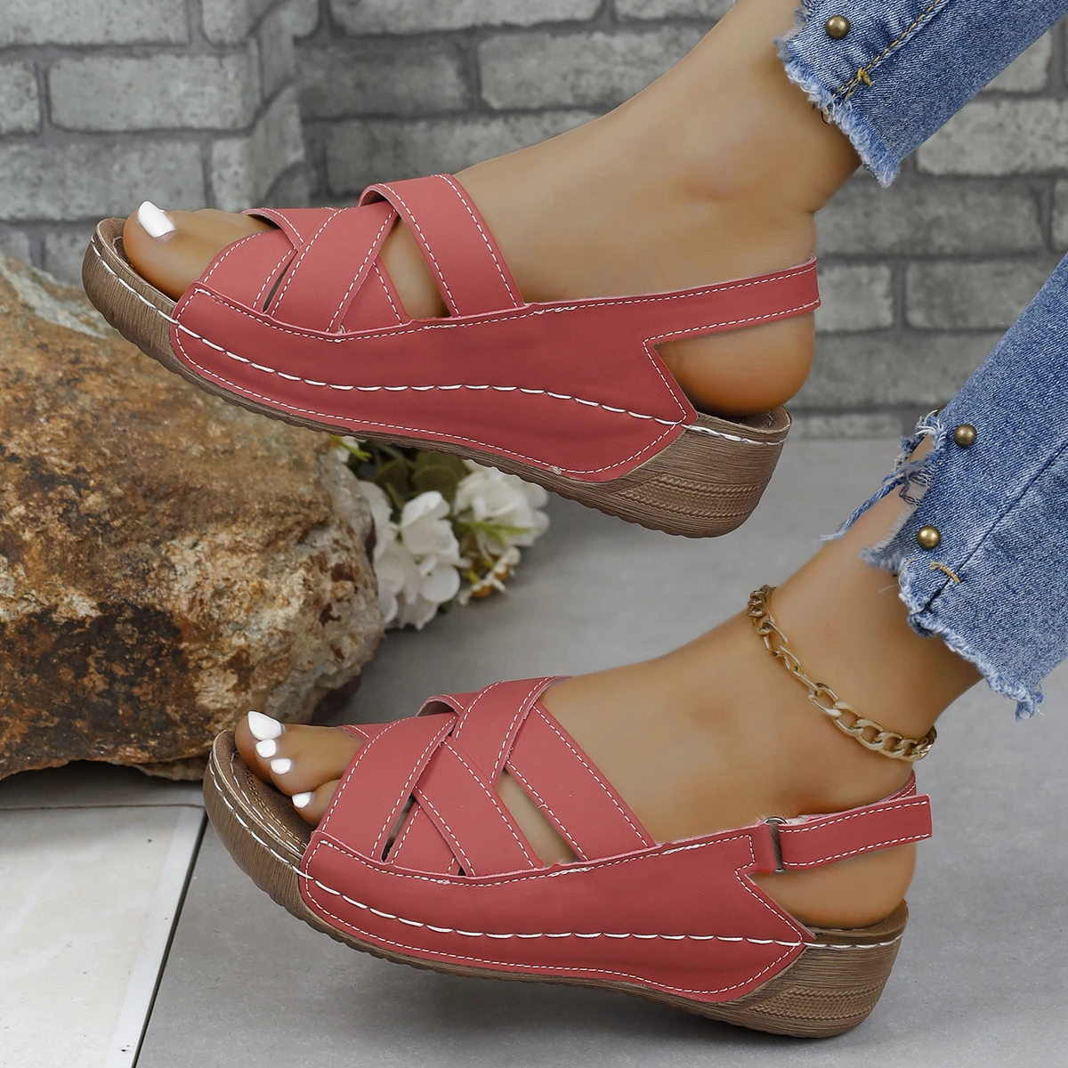 

2026 New Summer Rome Sandals Shoes Woman Flat Beach Sandalias Ladies Casual Sandalia Feminina Open Toe Shoes