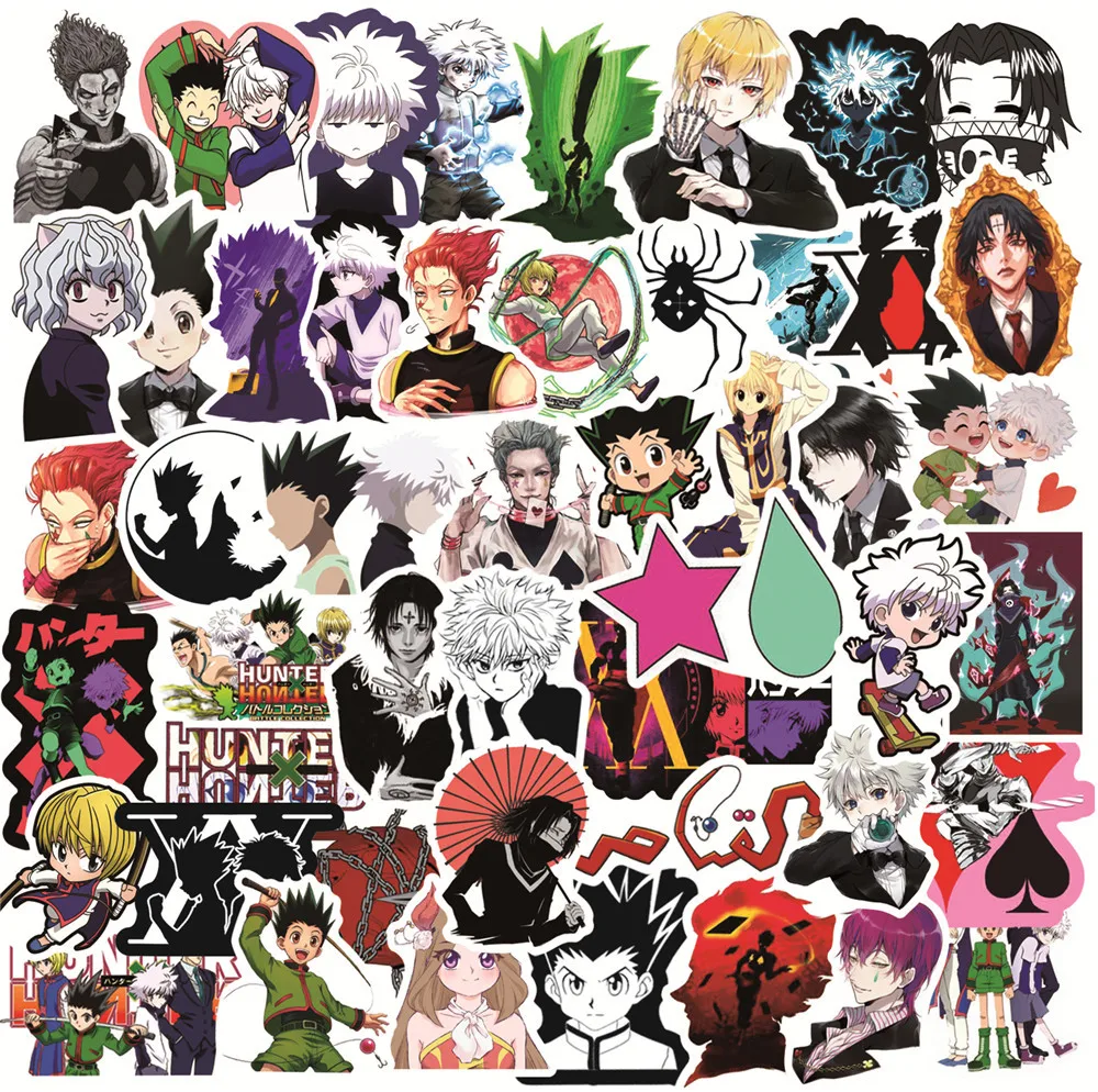 50pcs Hunter X Hunter Stickers Pack Cartoon Character Decoration Laptop Skin Waterproof Phone Case Cute Anime Stickers Kids Toys