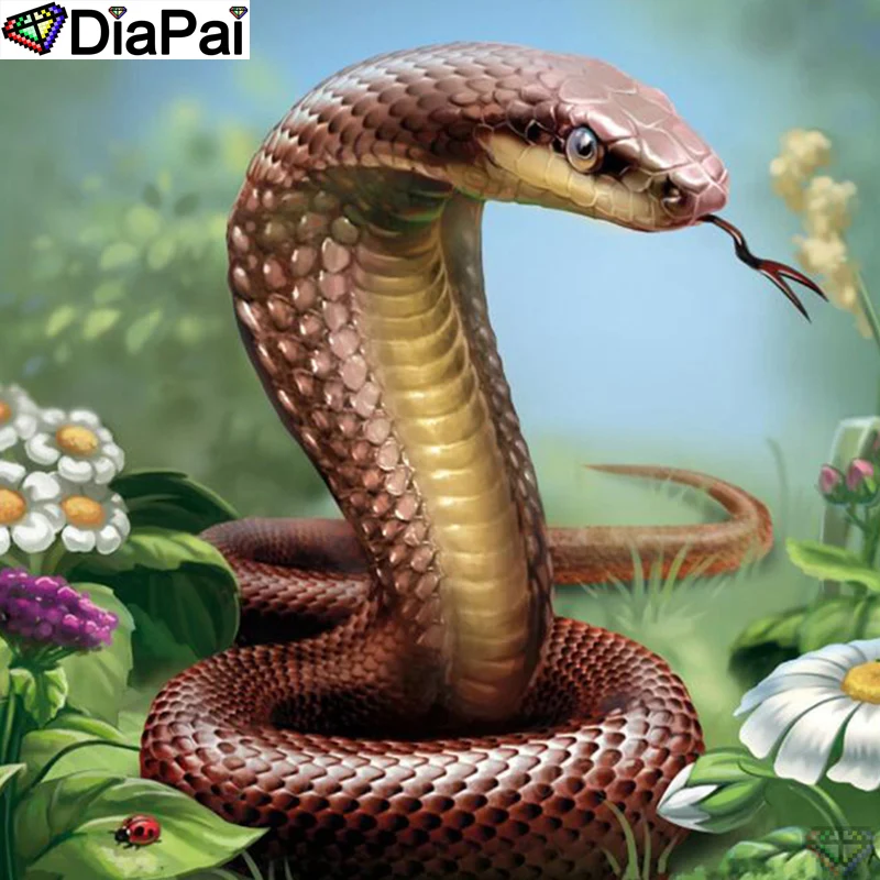 

DiaPai Diamond Painting 5D DIY 100% Full Square/Round Drill "Snake flower" Diamond Embroidery Cross Stitch 3D Decor A24852