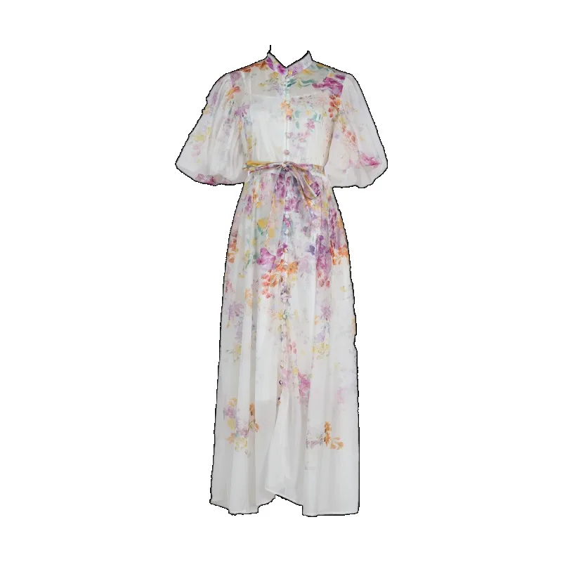 

Custom Suits Australia Europe USA New Short Sleeve Long Dress Print 10 Colors