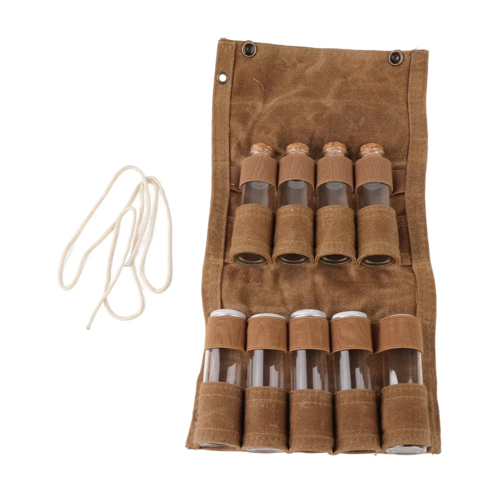 

9 Pcs Durable Canvas Portable Spice Bag Mini Tube Multipurpose Spice Container Spice Storage Bag Camping Cooking