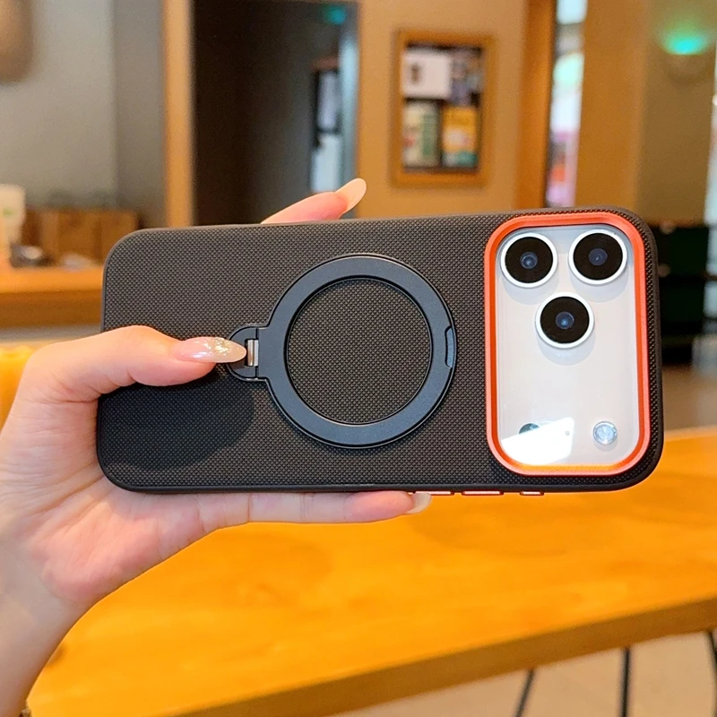 Etui Funda do iPhone 18 17 Pro Max Air Case Magnetyczne Luksusowe Skórzane PU Odporna na Upadki Obrotowa Podstawka z Pierścieniem do iPhone 18 Pro Max — zdjęcie produktu 2