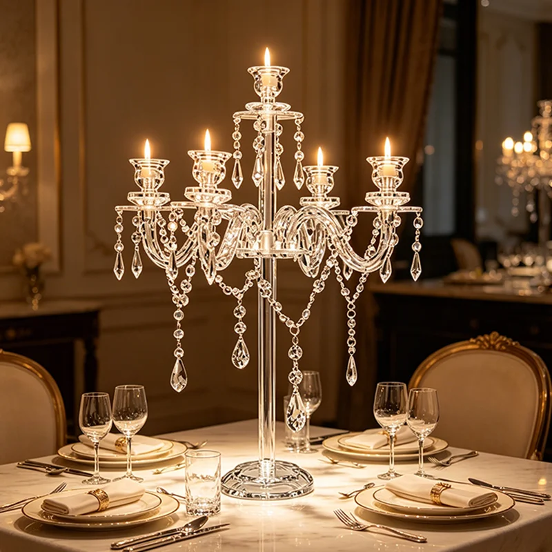 Luxuriöser Vintage PVC-Kerzenständer für Hochzeitstische, Elegante Kerzenhalter, Nordische Kerzenständer als Tischdekoration