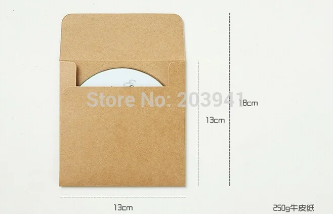 5pcs/lot Lovely Vintage Kraft Paper Square Love CD Optical disc envelope Bag DIY Card bag package bag