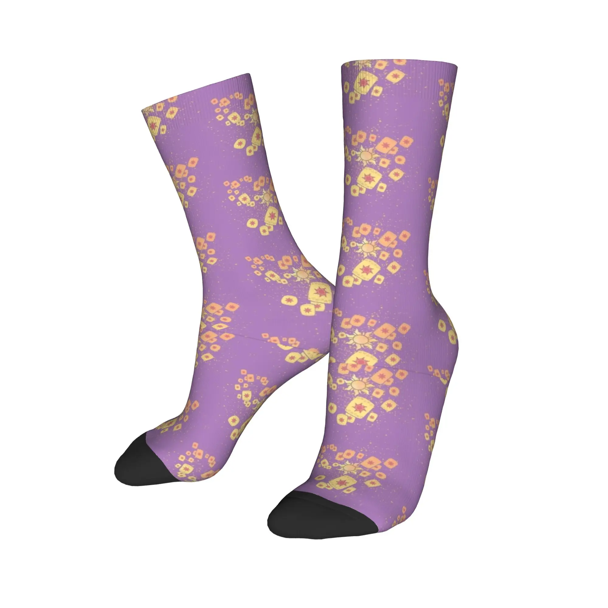 Lantern light Tangled Socks  Design Stockings Anti Sweat Adults Men Socks Soft Winter Funny Cycling Socks