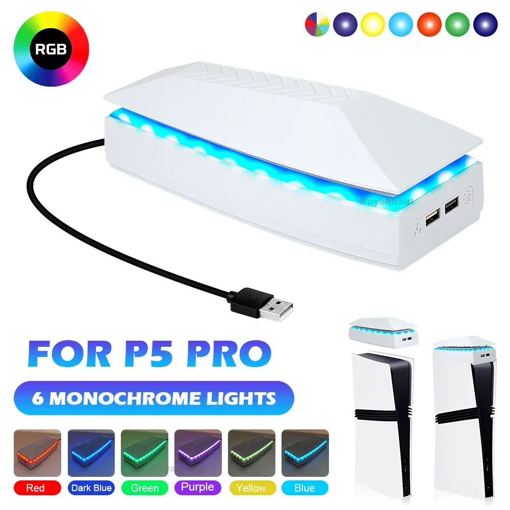 Topkoelventilator voor PS5 PRO Topkoelsysteem Game Cooler Stand Stofdicht Bovenste RGB Koelventilator voor PS5 PRO Gaming Console