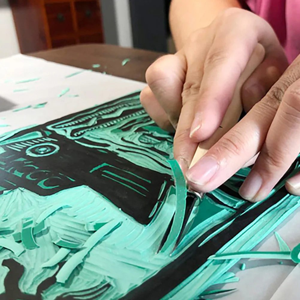 

2Pcs Printmaking Carving Boards PVC Linocut Plates A5 A4 Sizes Portable Engraving Mats for Beginners Kids Craft Print Cutting