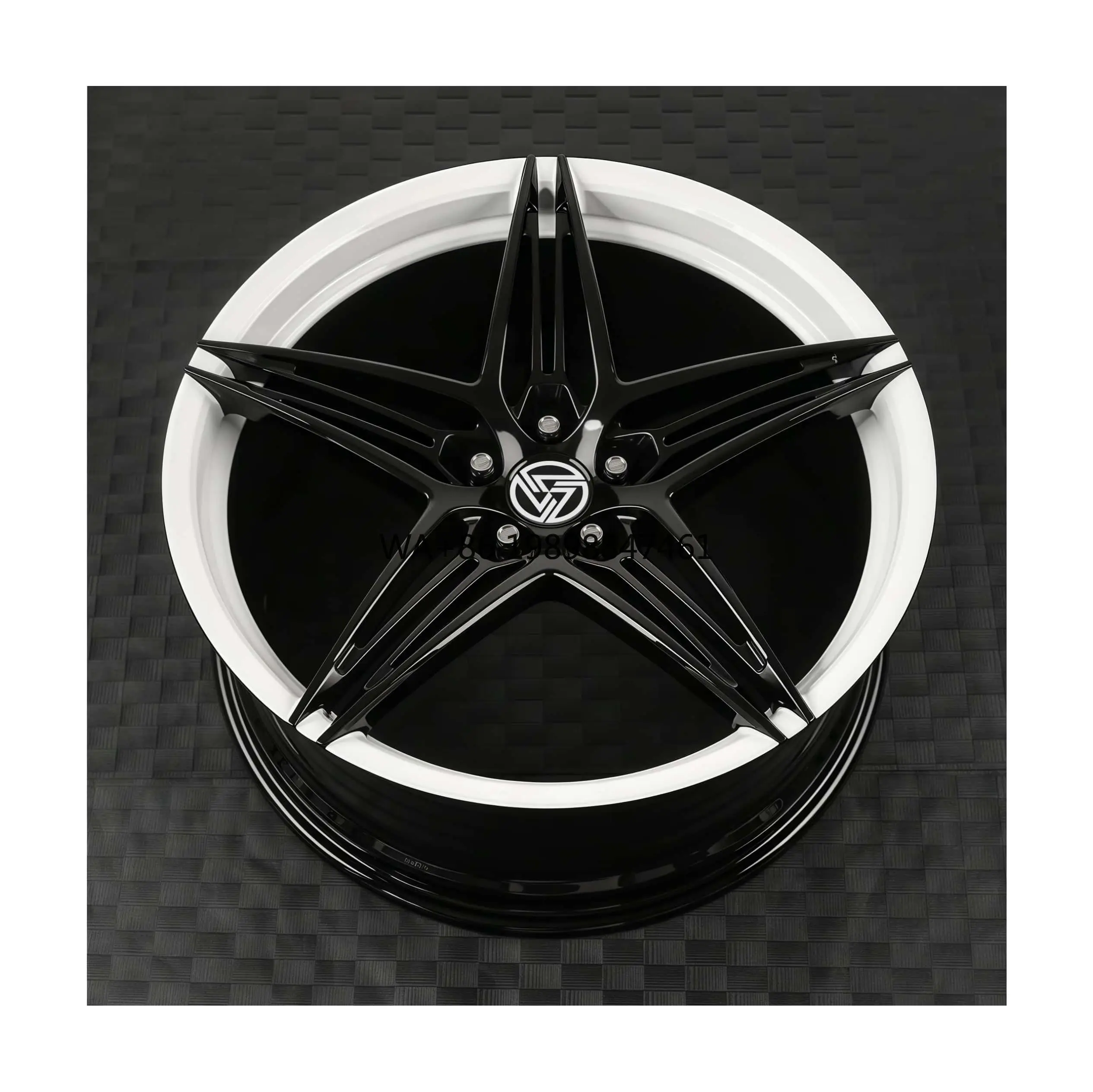 

XL Custom Deep Concave 1 Piece 5*112/114.3/120 19-22Inch Forged Alloy Passenger Car Wheels Bright Black Over White for BMW Audi