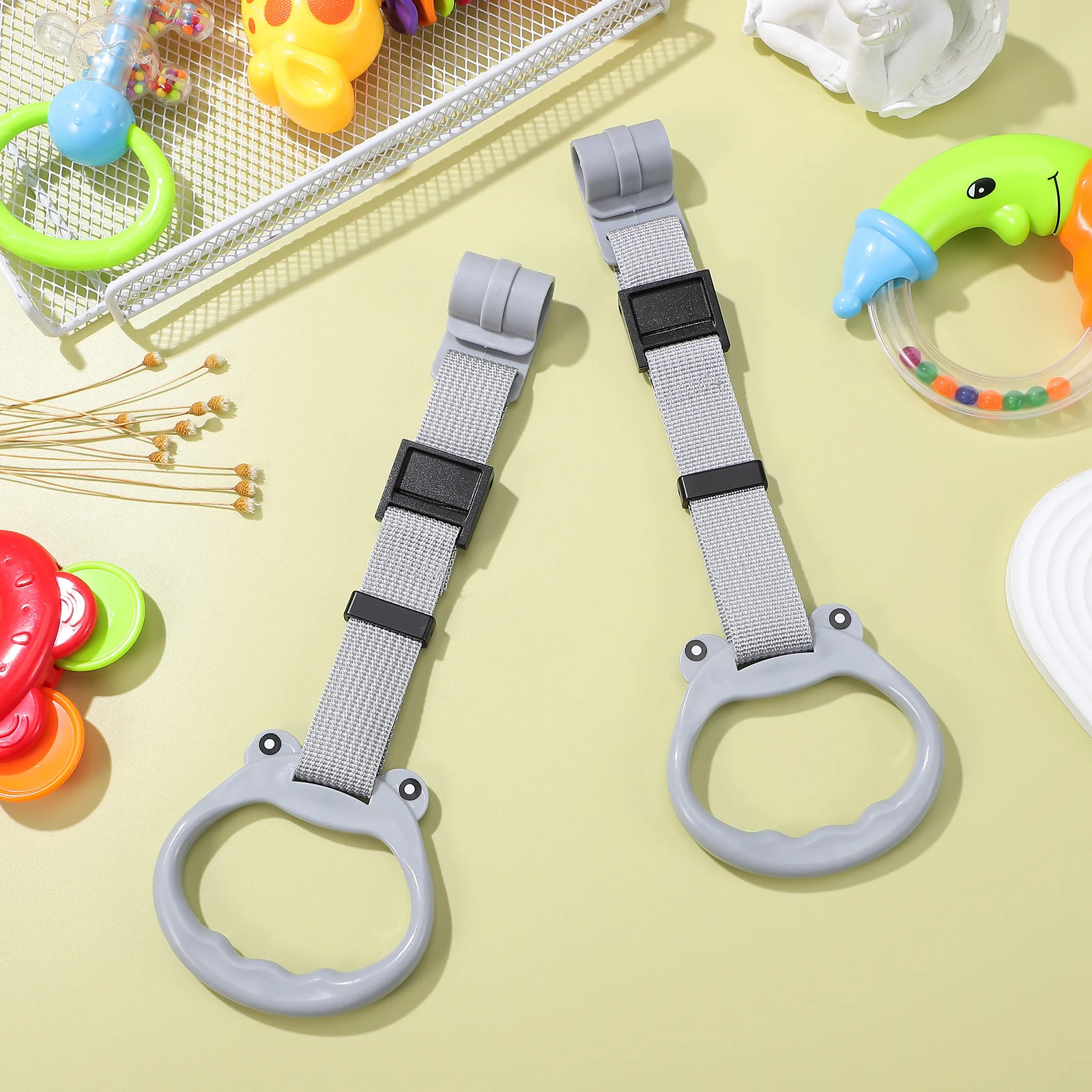 2 anelli per trazioni per box per bambini, anelli regolabili per assistente ambulante per bambini, anello per lettino per bambini, per accessori per esercizi con supporto per l'apprendimento