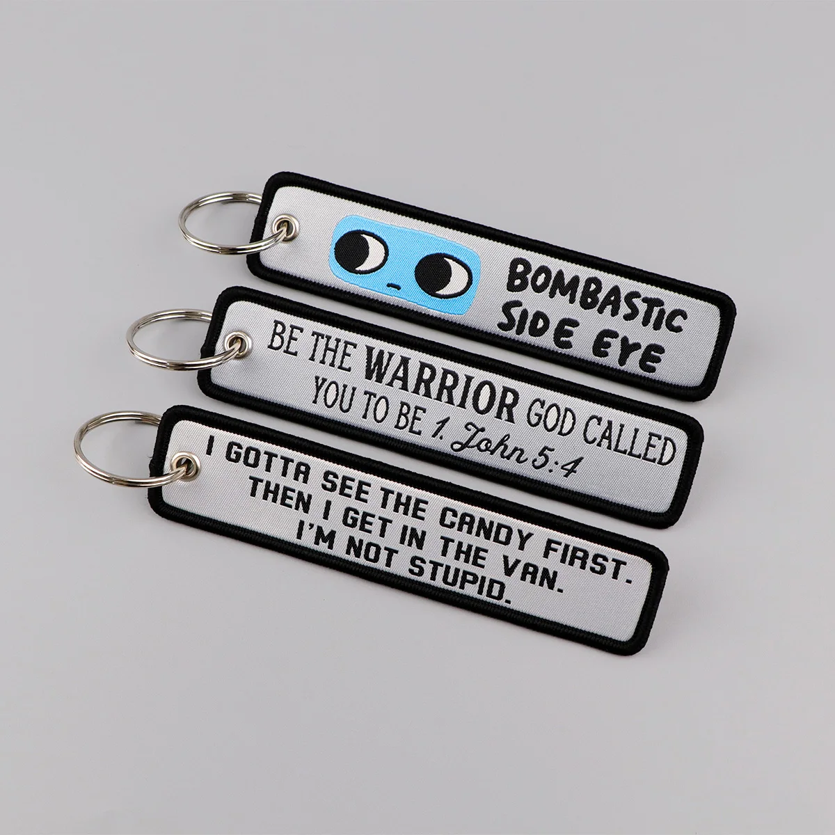 Funny Quotes Series Embroidery Key Fobs Keychain