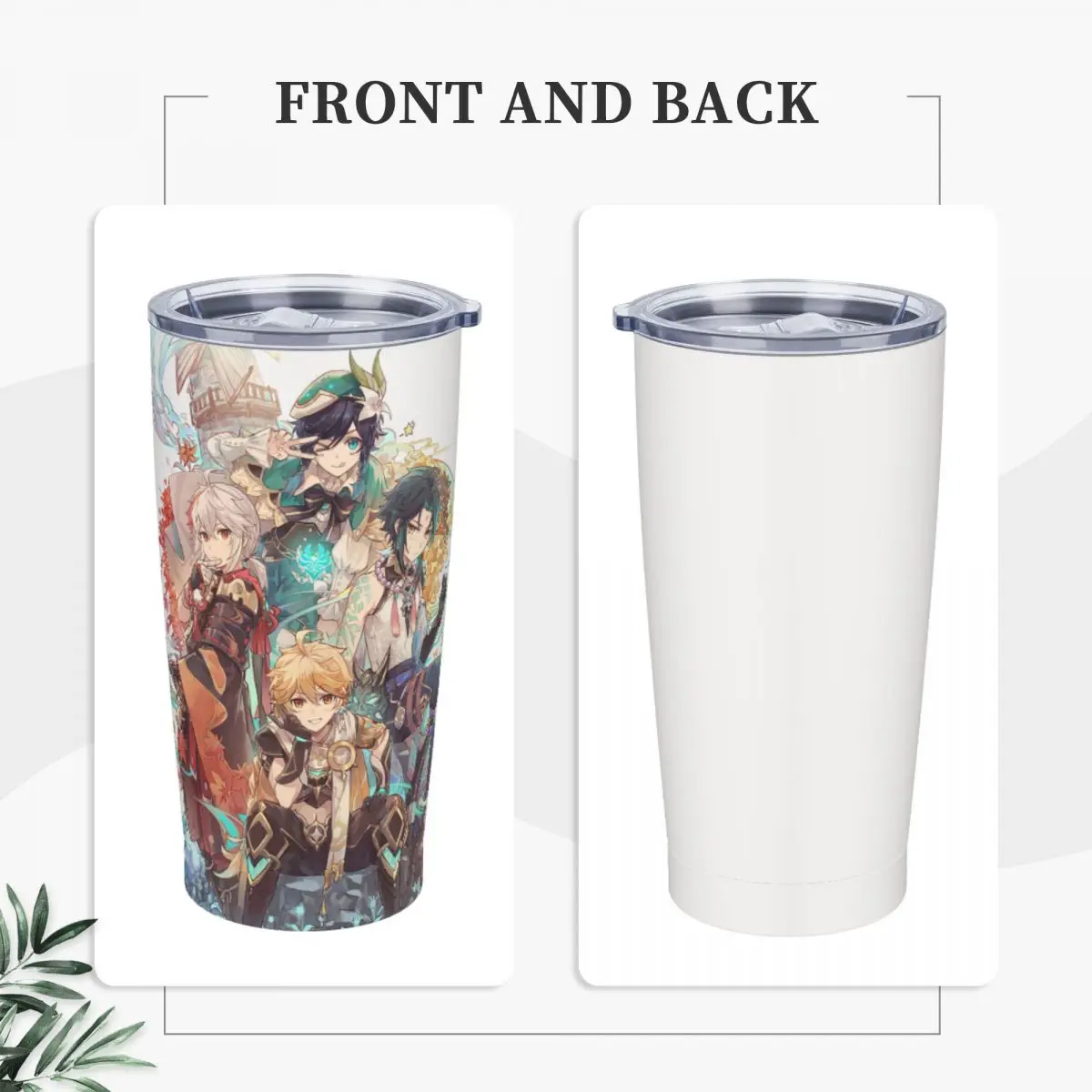 Genshin Impact Anime Insulated Tumbler with Straws Lid Kazuha Xiao Aether Vacuum Thermal Mug Double Wall Thermos Bottle Cups