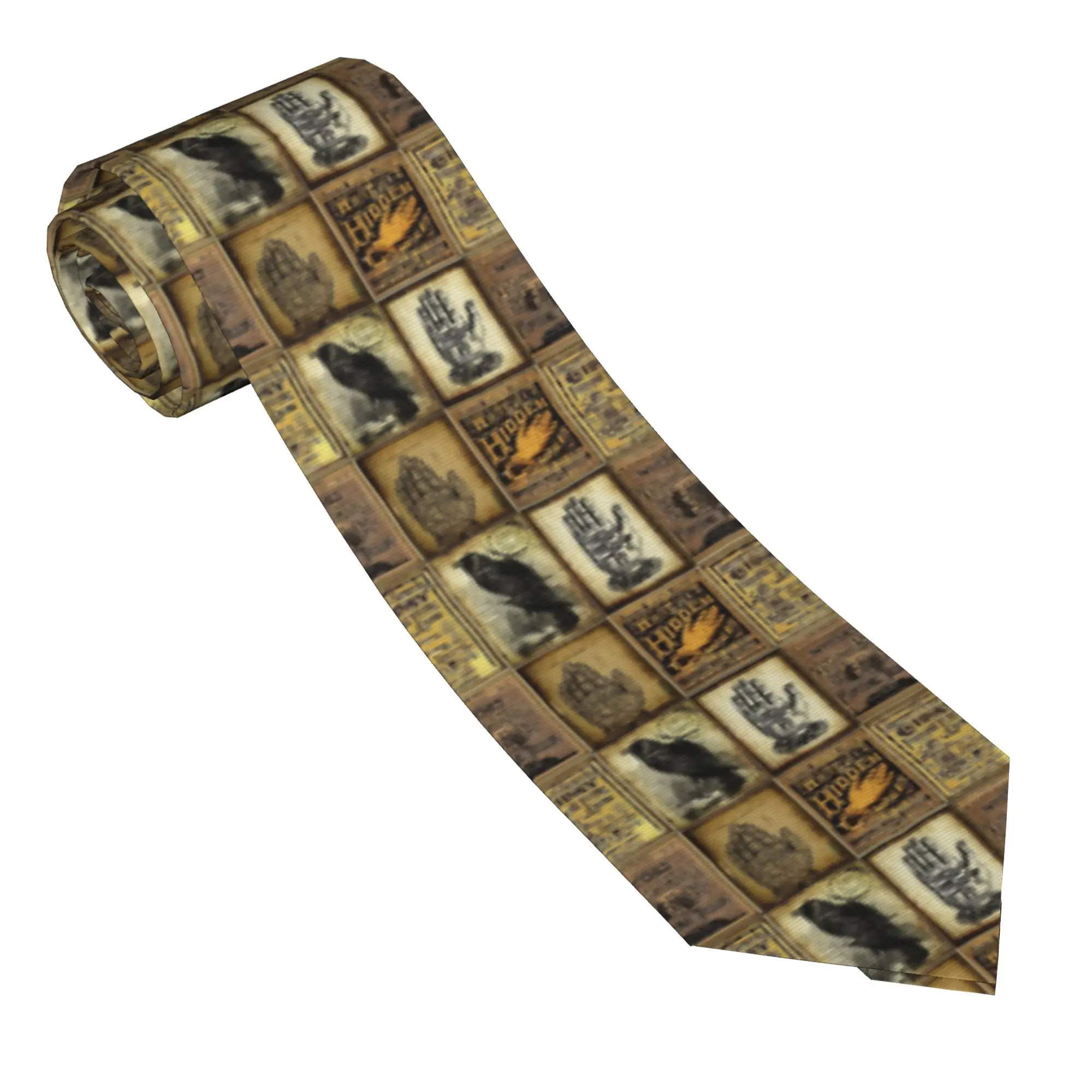 Palms Reading Palmistry Teller Gothic Halloween Neckties 8 cm Tarot Neck Ties for Mens Slim Narrow Accessories Gravatas Business