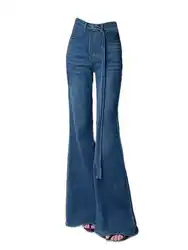 Women's Flare Jeans Harajuku Y2k Japanese 2000s Style 90s Aesthetic Baggy Denim Trousers Punk Jean Pants Vintage Trashy Clothes