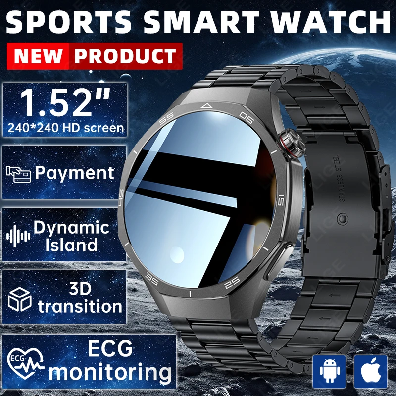 

New GT Smart Watch ECG Health Smartwatch Women Men Bluetooth Call Heart Rate Sleep Monitor Waterproof Wristwatch For Android iOS