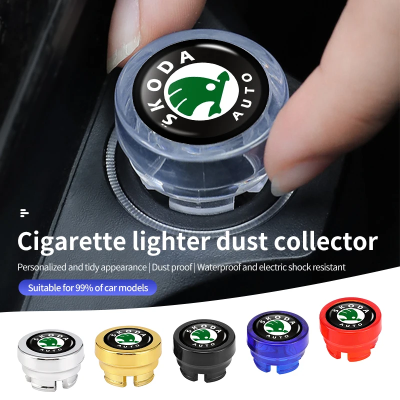 Car Cigarette Lighter Dust Collector Cap Decoration Socket Plug For Skoda Roomster Citigo Enyaq VisionS Derivative Yeti Scala