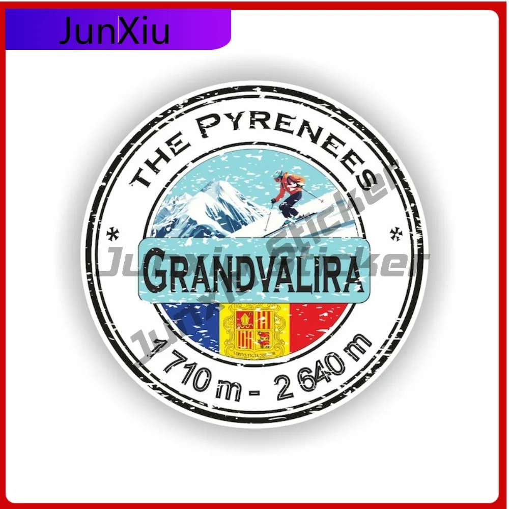 

Grandvalira The Pyrenees Andorra Ski Unique Helmet Camper Waterproof Car Styling Vinyl Decal For Car Truck SUV Window Bumper