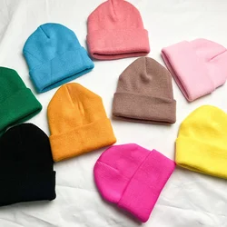 Gorro tejido para padres e hijos, gorro para adultos y niños recién nacidos, gorro tejido para madre y niño, gorro de ganchillo liso para niña, gorros de lana Infantil