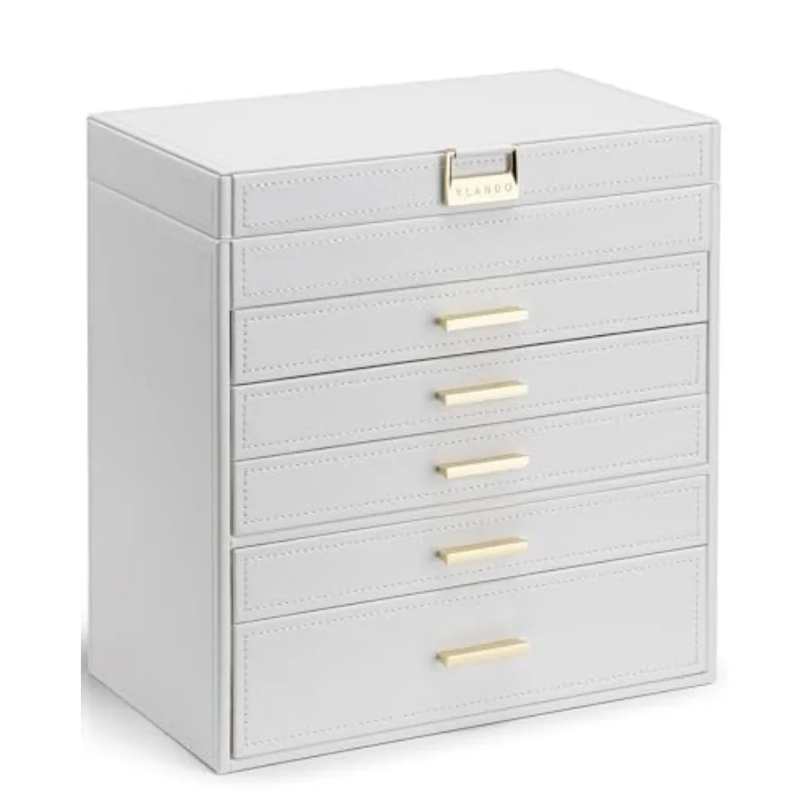 

6-слойная большая шкатулка для драгоценностей - держатель для ювелирных изделий, органайзер для шкатулки для драгоценностей, ожерелья, кольца, браслета и часов на день рождения