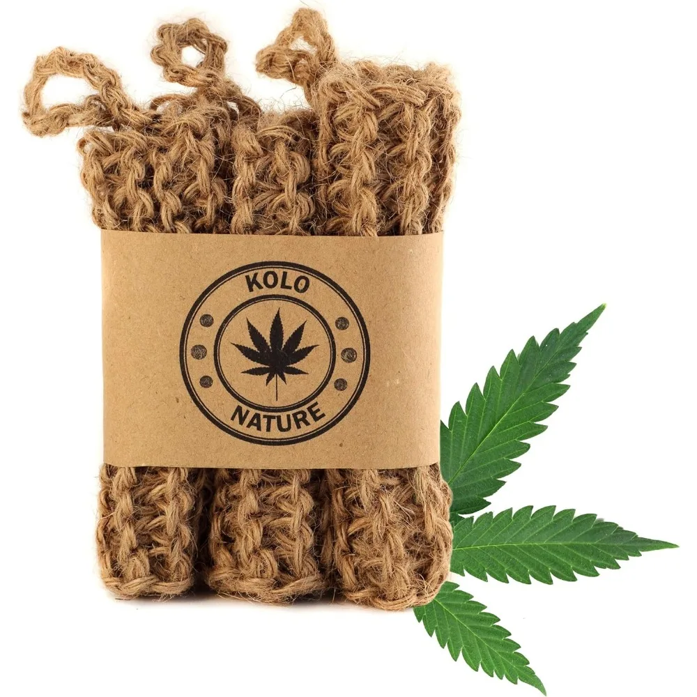 

Губки из натуральной конопли для посуды - биоразлагаемый скребок для мытья посуды - органические многоразовые губки ручной вязки - экологически чистые