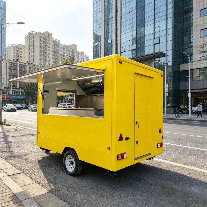 

New Customizable Mobile Dining Car Stainless Steel Hot Dog Vendor Trailer for Street Food Selling