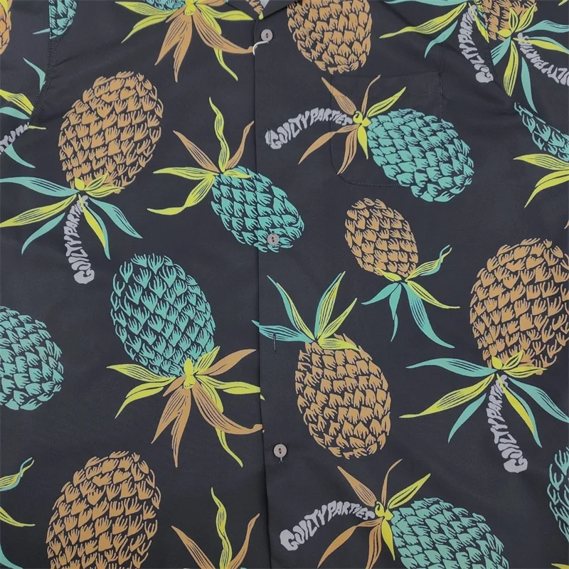 WACKO MARIA High-end Heavenly Tokyo Drunken Dreams Full Print Pineapple Hawaii Short Sleeve Shirt Summer Brand Shirt