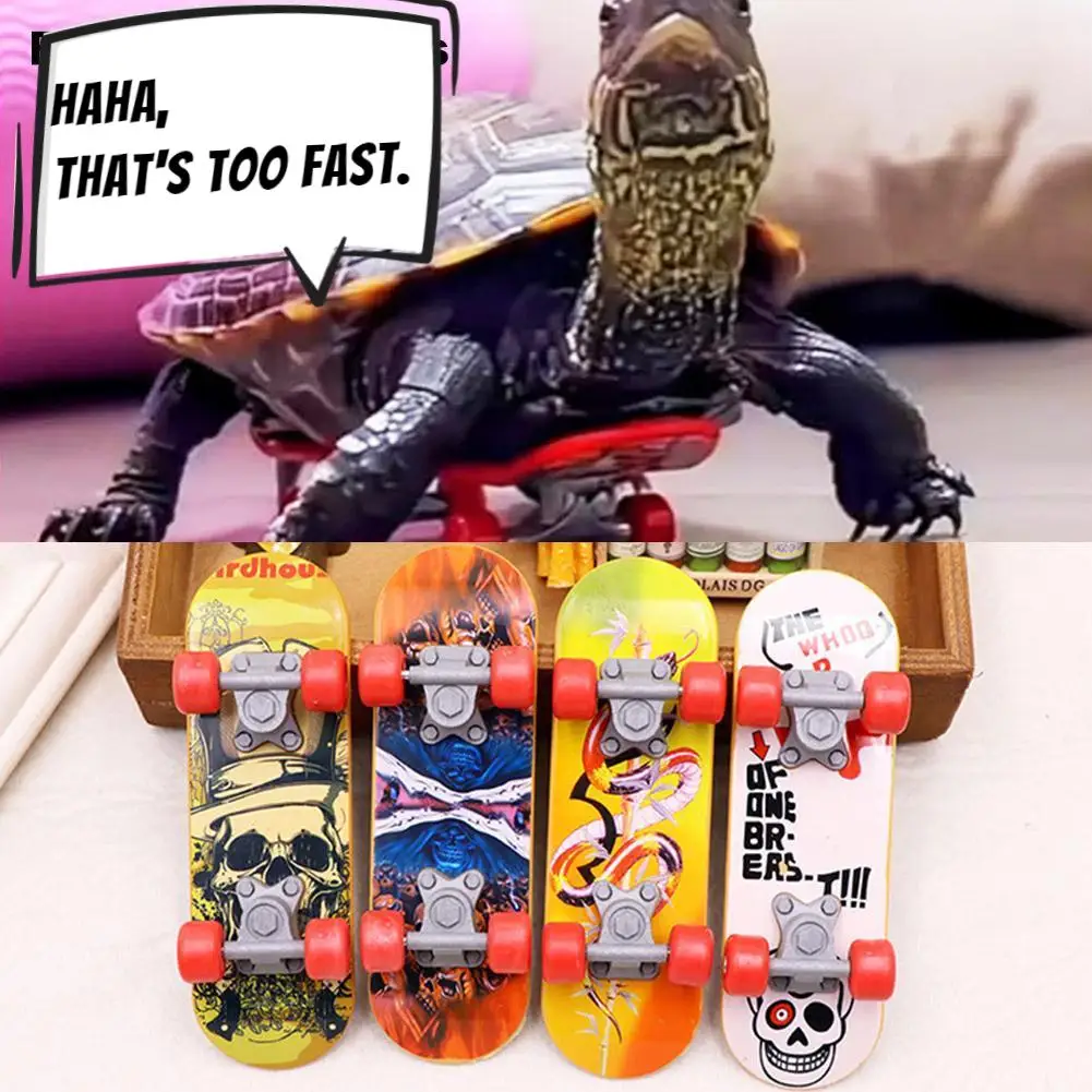 Mini Small Skateboard For Turtles Parrot Turtle Toy New Style Finger Skate Board Pet Toy