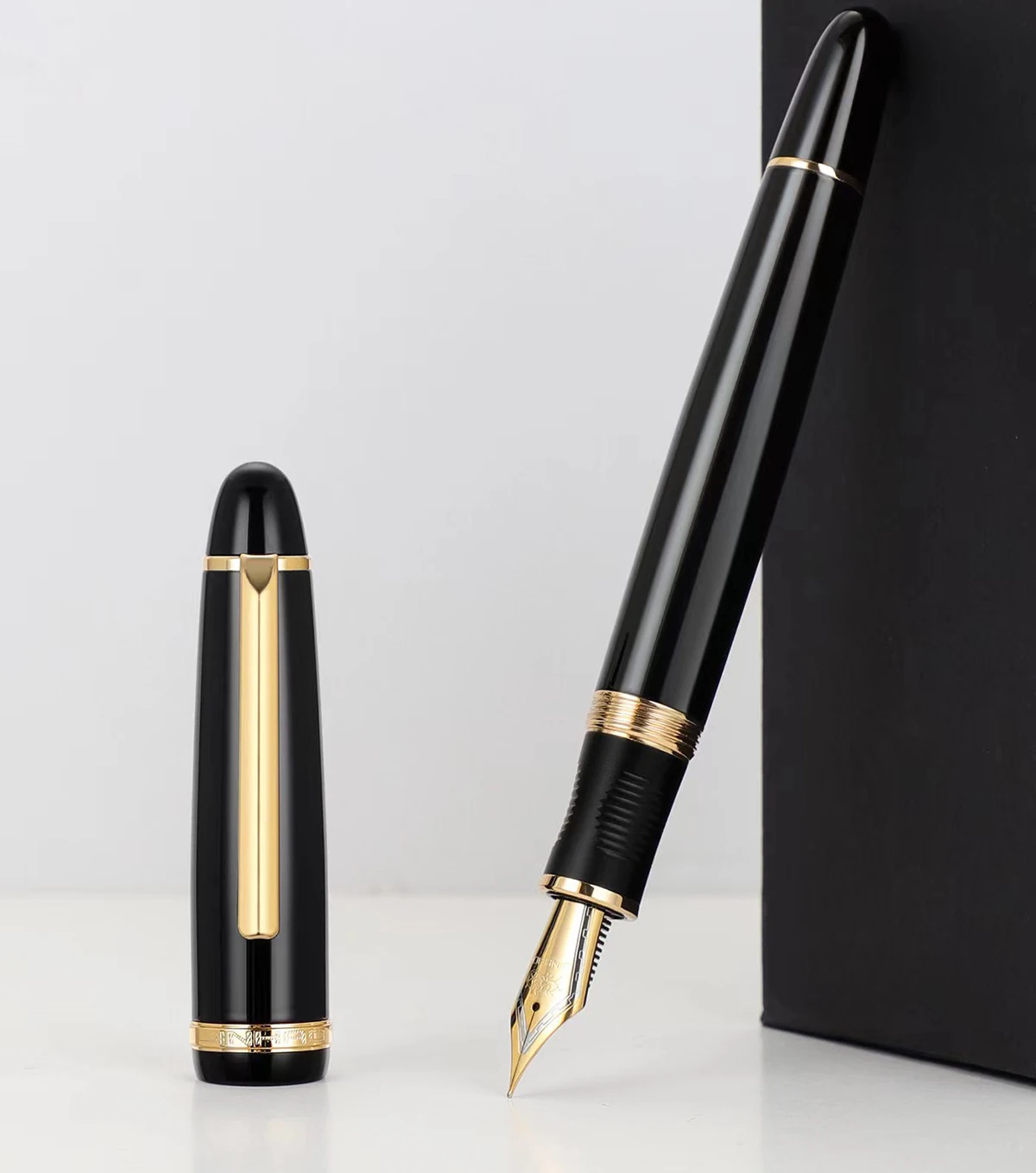 

Jinhao X850 Black Metal Fountain Pen Golden Clip with Converter EF/F/M Nib Ink Pen for Business Office Gift School Home