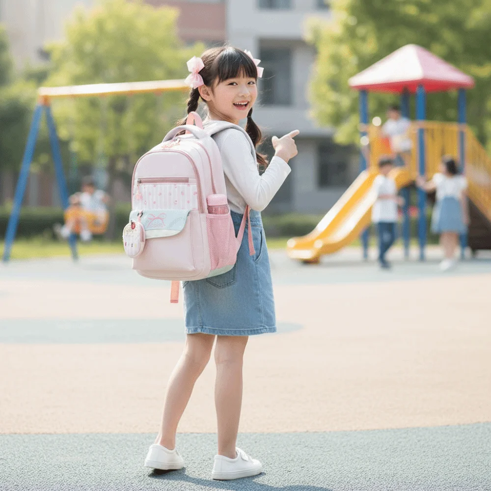 Large Capacity Travel Backpack Comfortable Oxford Cloth Students School Bags Adjustable Straps Cartoon Pattern