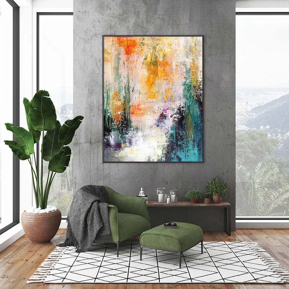 Colourful Abstract Painting Large SizeWall Art Living Room Decoration Paintings Hand-painted Colourful Painting Home Decor Gift