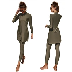 Summer Burkini Muslim Swimwear Two-Piece Women Plus Size Quick Dry Long Sleeve Swimsuit Conservative Beach Surfing Swimming Suit