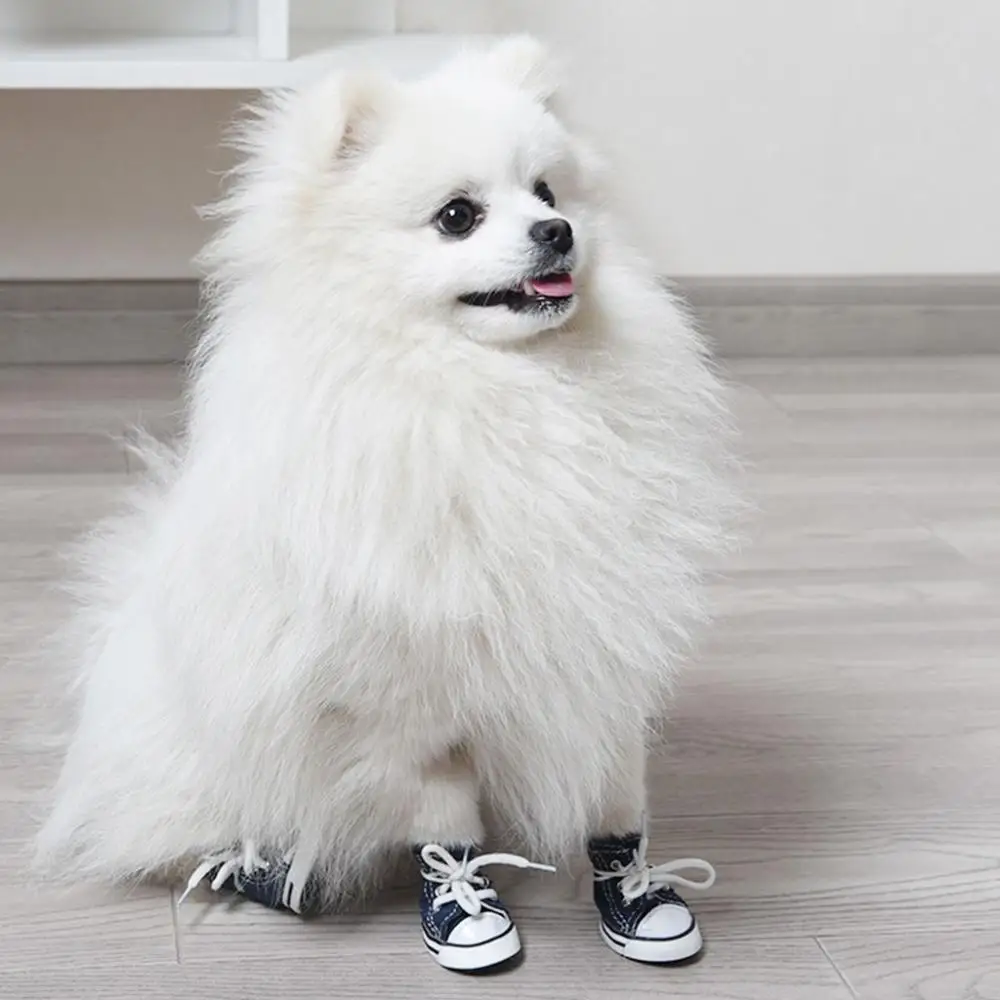 Fashion Wear-resisting Dog Shoes Pet Booties For Small Dogs Cats Casual Style Outdoor Breathable Pet Denim Shoes Puppy Sneaker