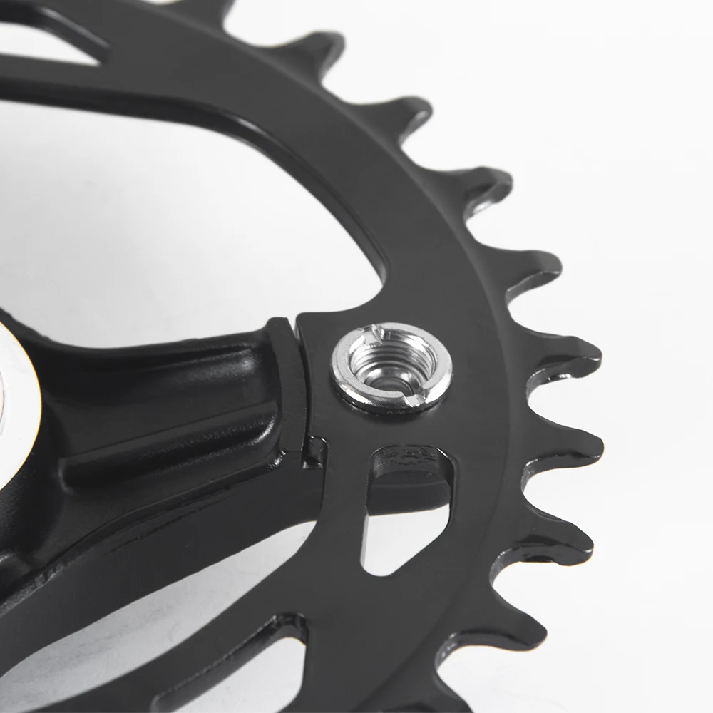 BOLANY Mountain Bike Crankset Aluminum Alloy 140mm Hollow Crank Single Chainring 32T 34T 36T MTB Bike Cranks For Kids\' Bicycle