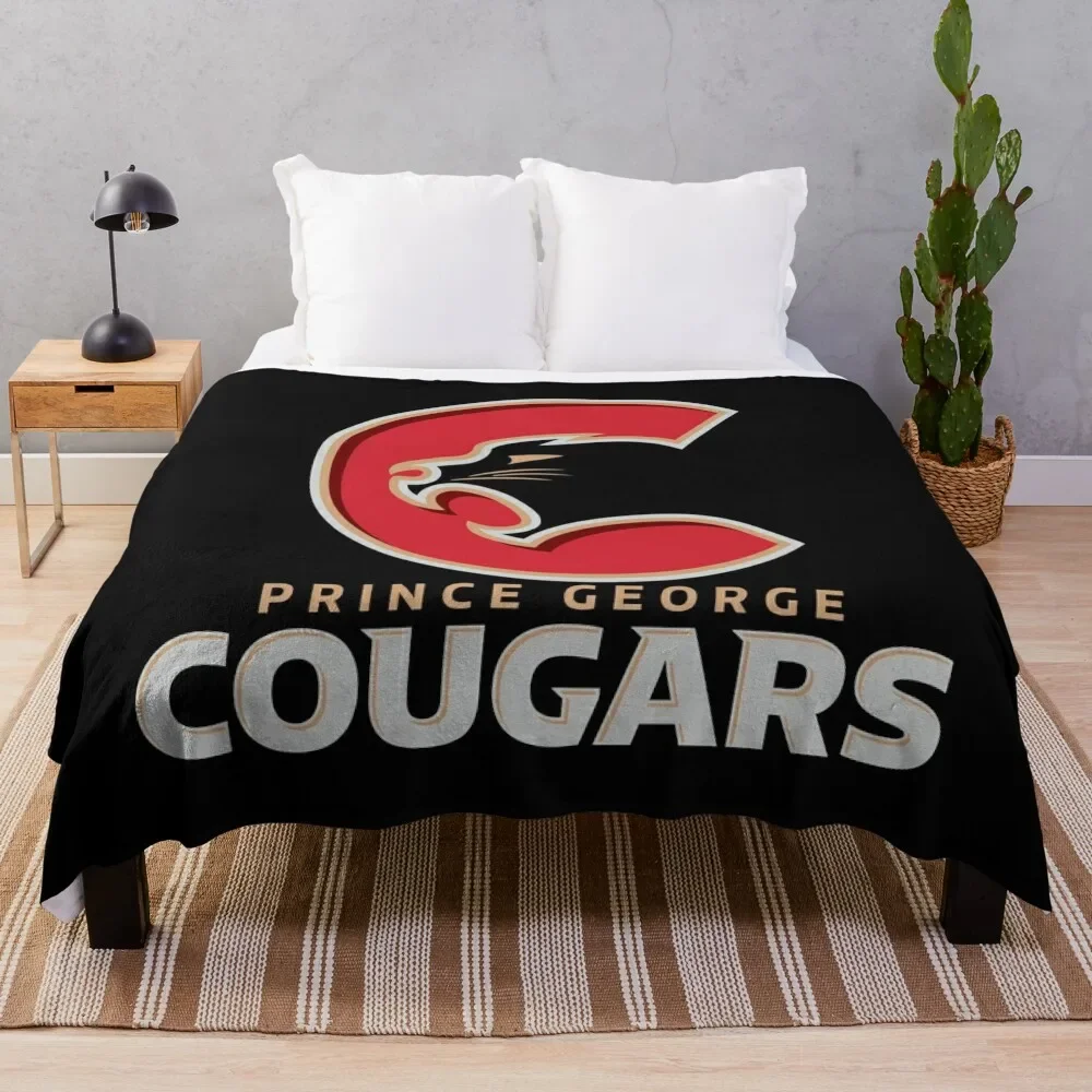 

Prince George Cougars Throw Blanket Furry Extra Large Throw Retros Blankets