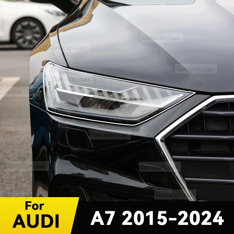 

For AUDI A7 2015-2024 Car Headlight Protective Cover Film Front Light Transparent TPU Anti-scratch Headlamp Accessories Sticker