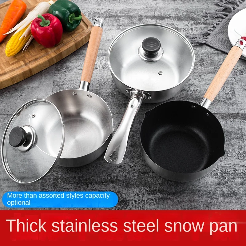 

Stainless Steel Yukihira Pan Japanese Style Milk Pot Non-Stick Pot Soup Pot Porridge Cooking Noodles Boiling Vermicelli Pot