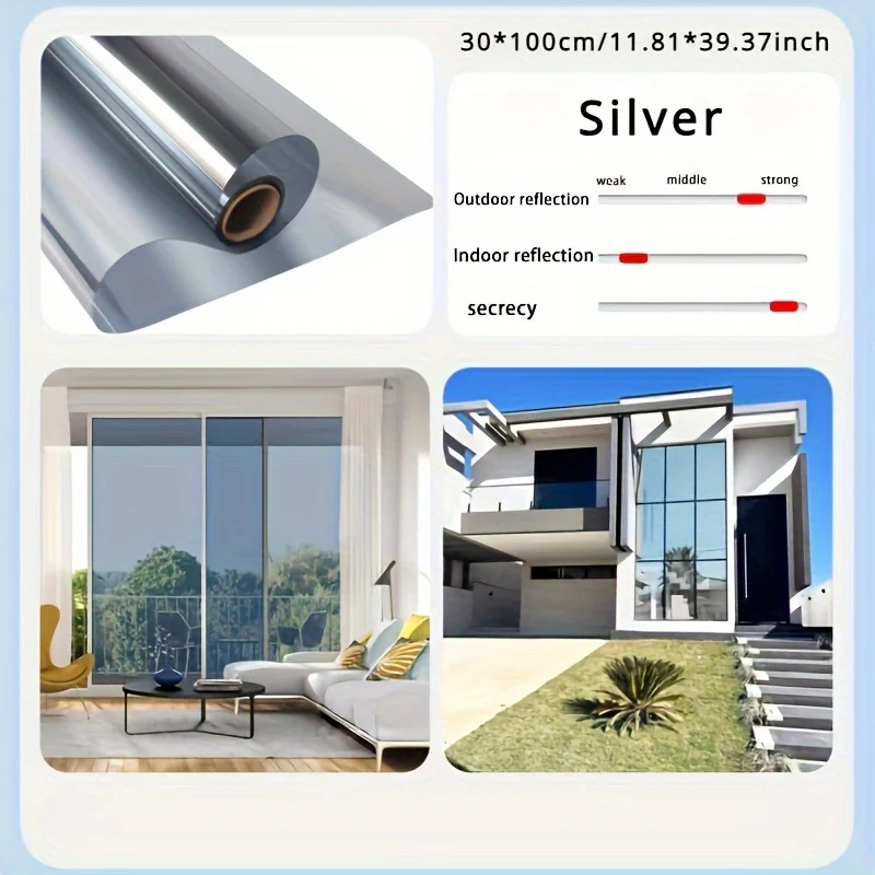 Static Adhesive Free One-way Perspective Sunscreen Insulation Film, Shading Glass Film, Solar Film, Household Window Stick H2556
