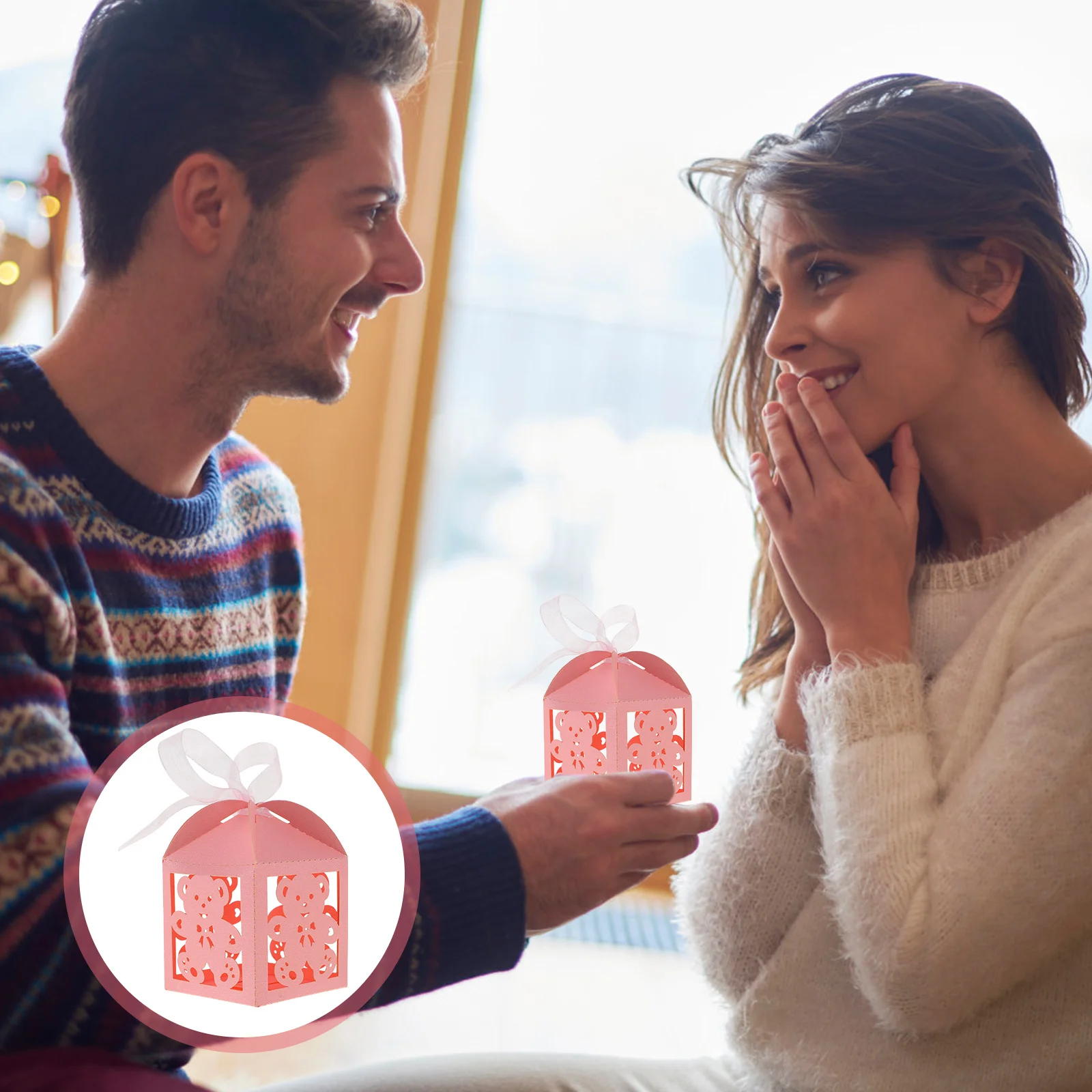 

50Pcs Hollow Candy Boxes Candy Gift Boxes Shower Party Table Decoration Goodie Box Gift Box Easter