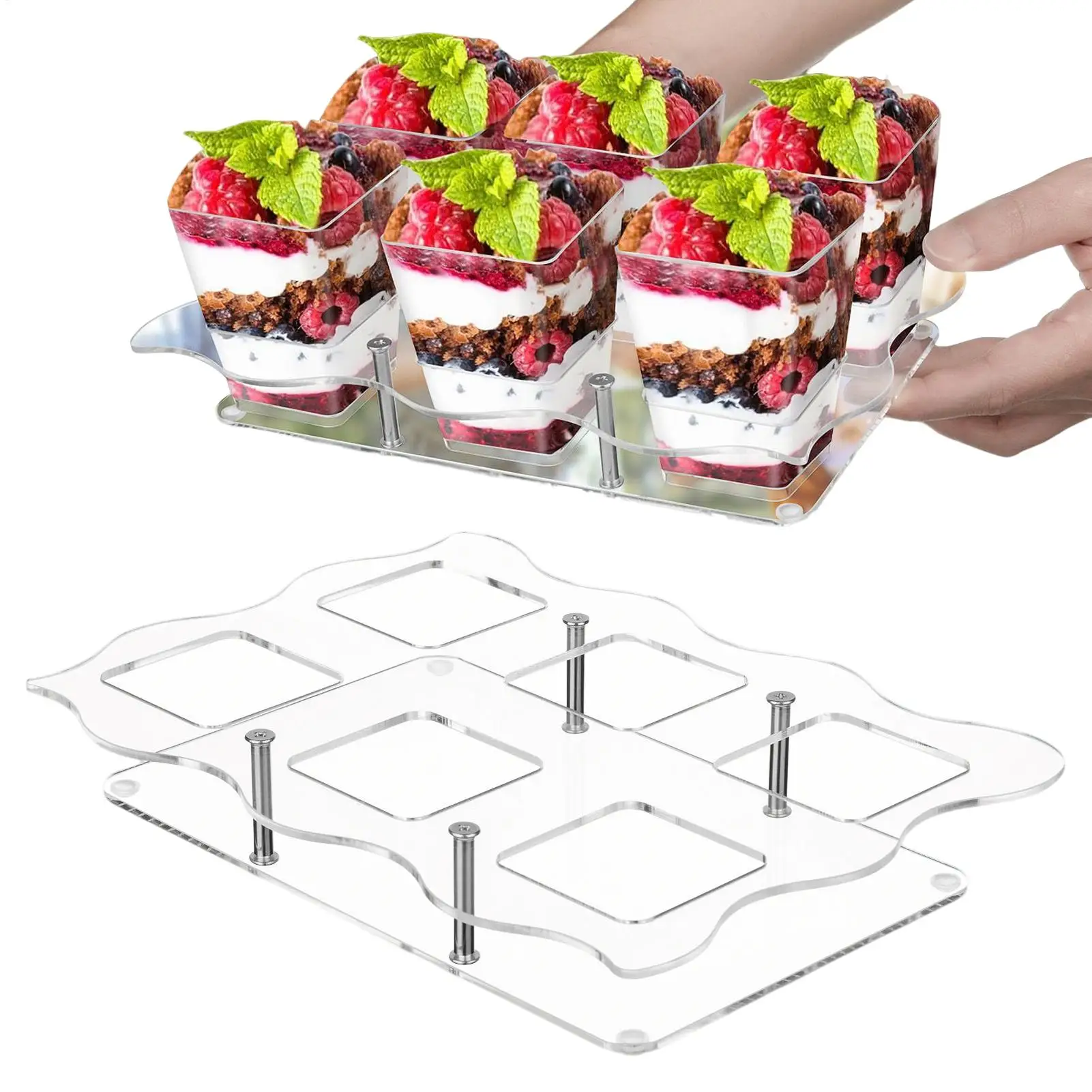 Cupcake Stand Clear Dessert Shelves for Party Acrylic Dessert Stands for Table Party Birthday Baby Shower Bedroom Perfumes - view 2